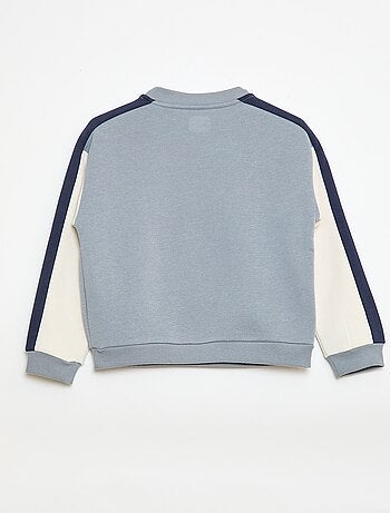 Felpa girocollo color block