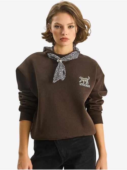 Felpa girocollo con accessorio stampato lucci - Kiabi