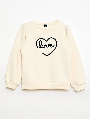 Felpa girocollo con motivo a cordoncino