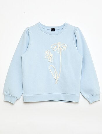 Felpa girocollo con motivo a cordoncino