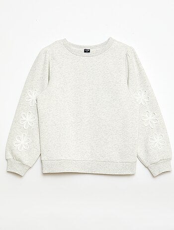 Felpa girocollo con motivo a cordoncino