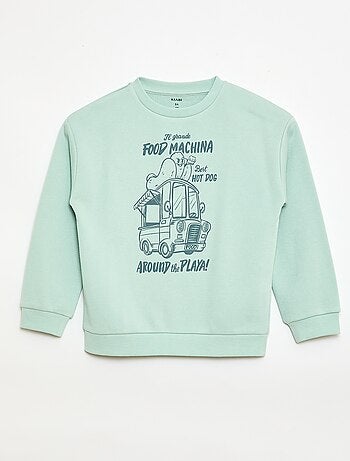 Felpa girocollo con stampa