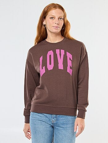 Felpa girocollo con stampa