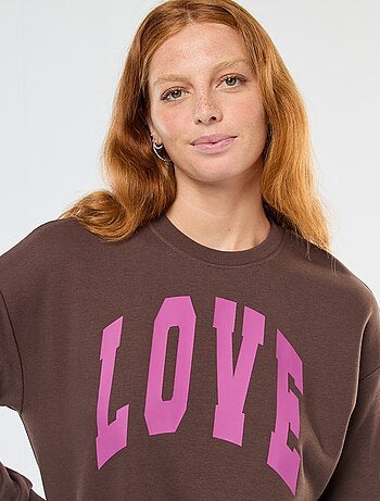 Felpa girocollo con stampa