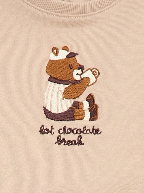 Felpa girocollo con tasca animata - Kiabi