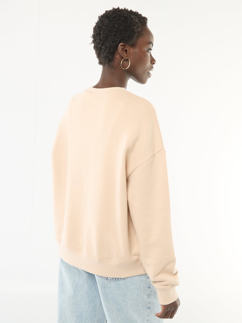 Felpa girocollo fantasia Beige - Kiabi