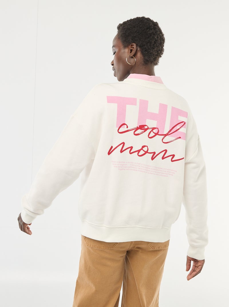 Felpa girocollo fantasia Bianco - Kiabi