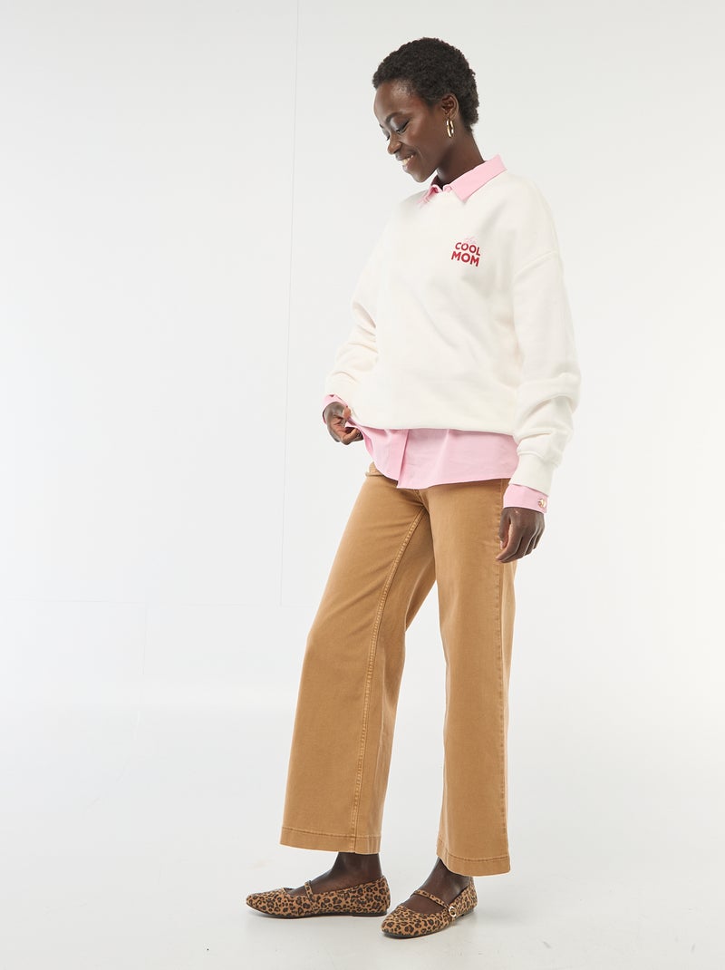 Felpa girocollo fantasia Bianco - Kiabi