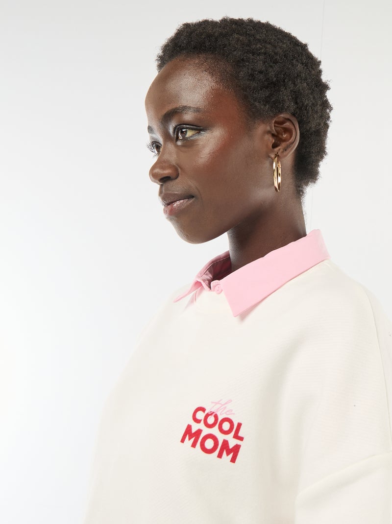 Felpa girocollo fantasia Bianco - Kiabi