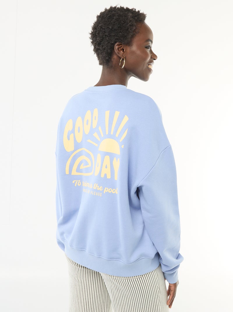 Felpa girocollo fantasia Blu - Kiabi