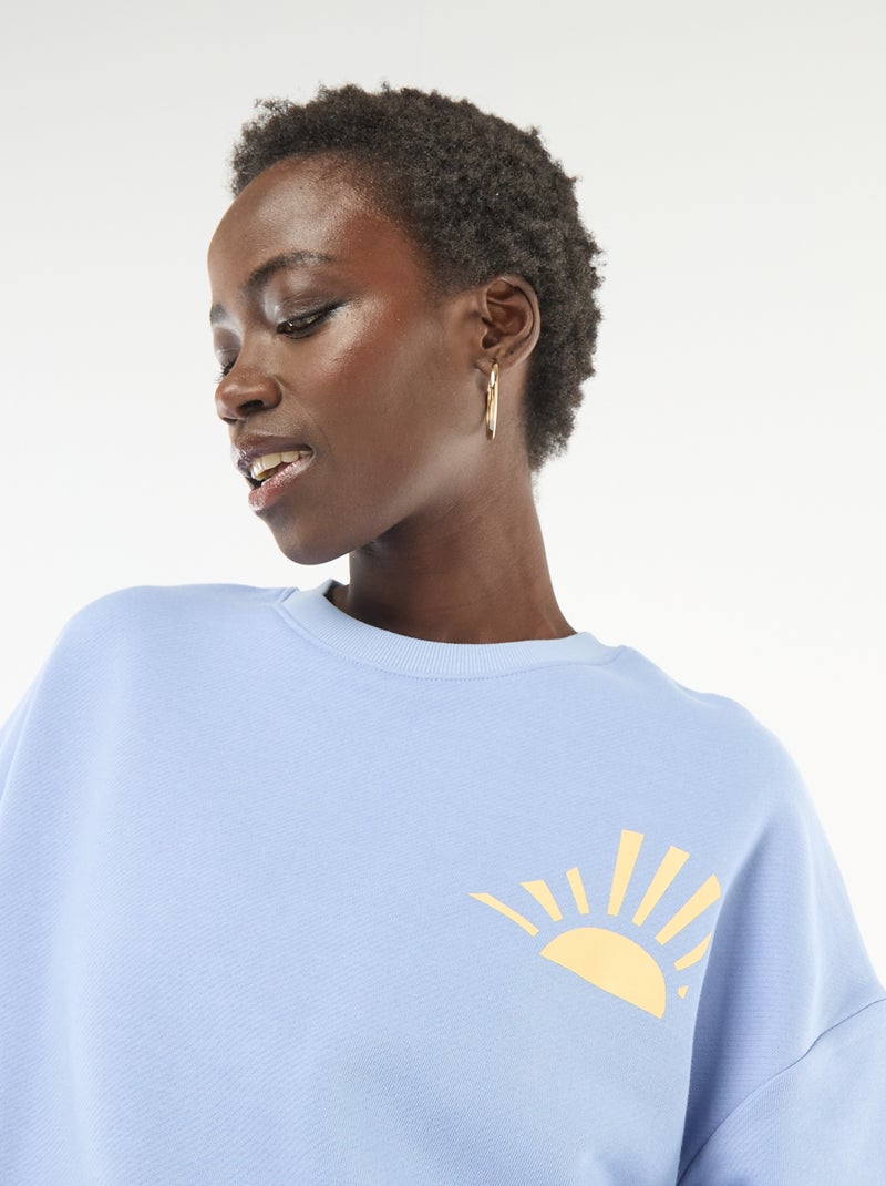 Felpa girocollo fantasia Blu - Kiabi