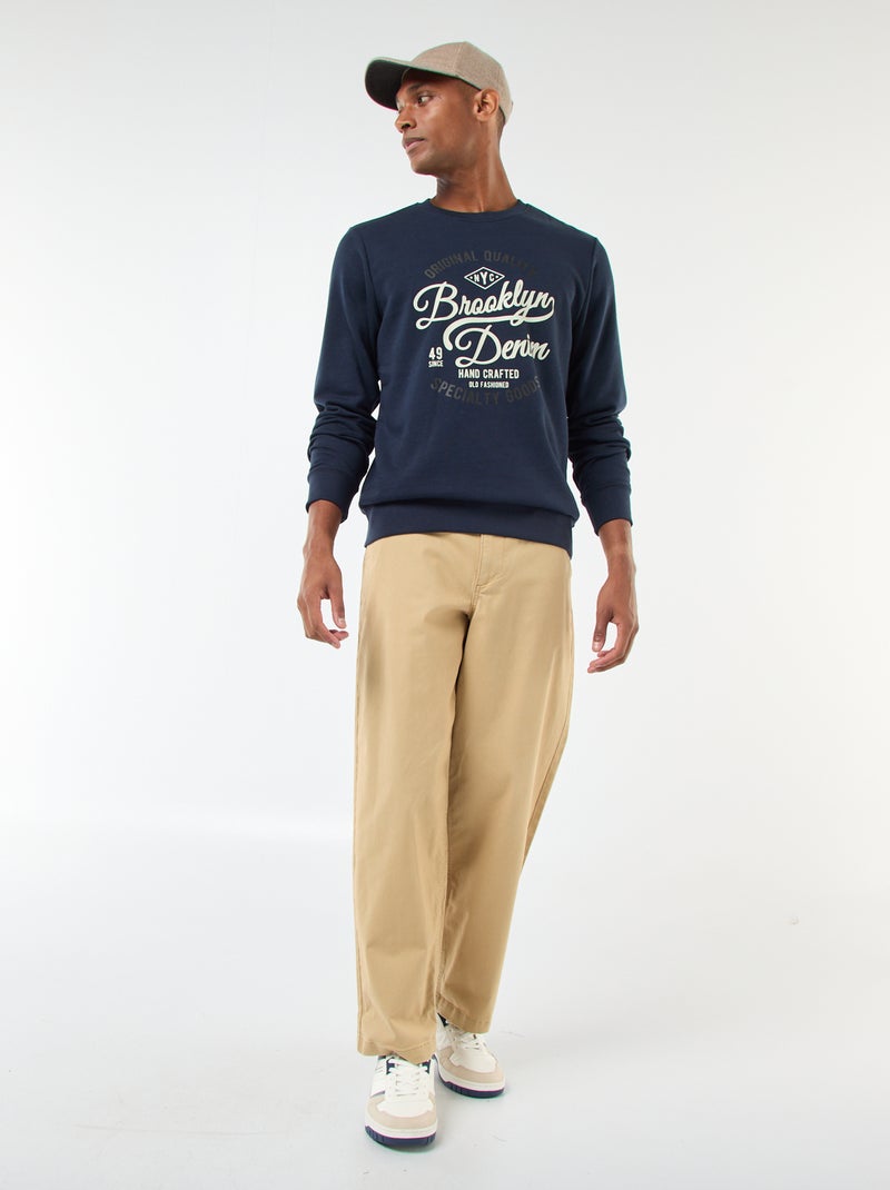 Felpa girocollo in cotone Blu - Kiabi