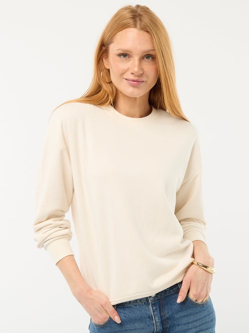 Felpa girocollo in french terry tinta unita - Kiabi Felpa girocollo in french terry tinta unita - Kiabi