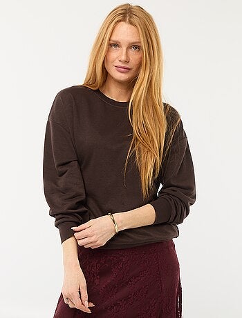 Felpa girocollo in french terry tinta unita