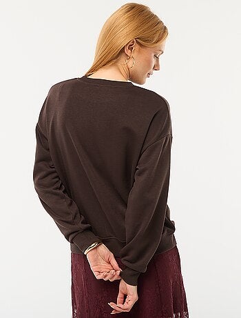 Felpa girocollo in french terry tinta unita