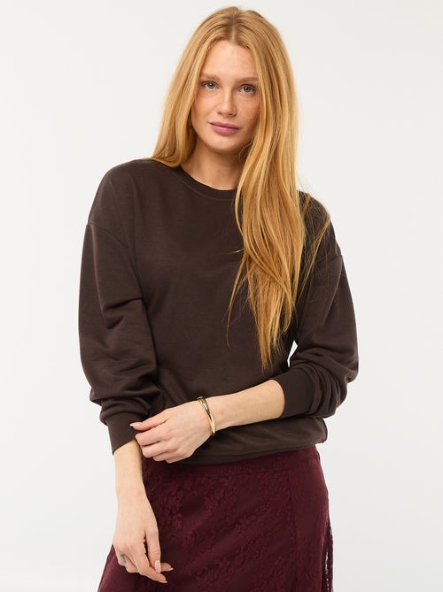 Felpa girocollo in french terry tinta unita - Kiabi Felpa girocollo in french terry tinta unita - Kiabi