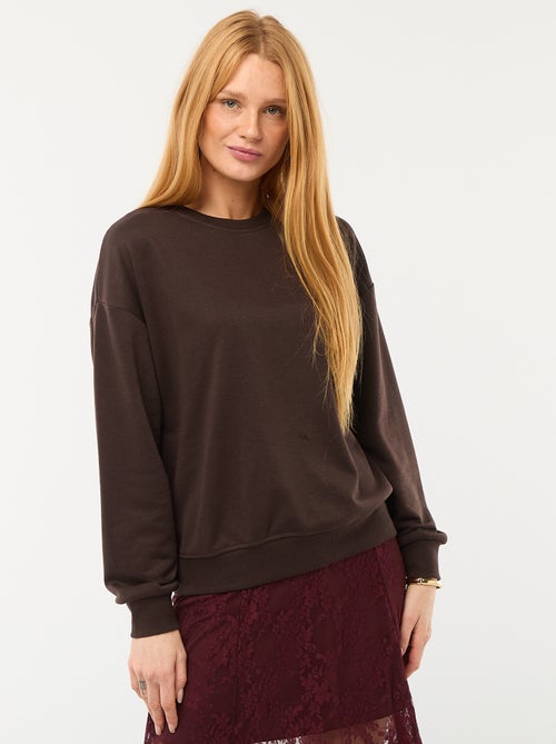 Felpa girocollo in french terry tinta unita - Kiabi Felpa girocollo in french terry tinta unita - Kiabi