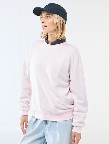 Felpa girocollo in french terry tinta unita