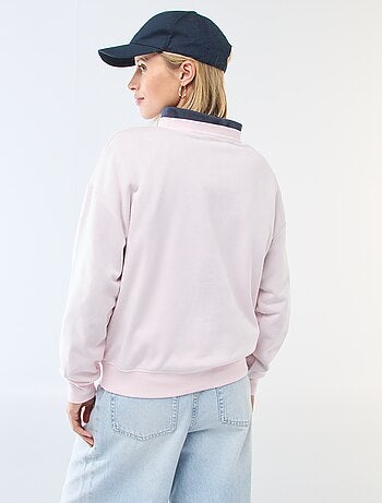 Felpa girocollo in french terry tinta unita