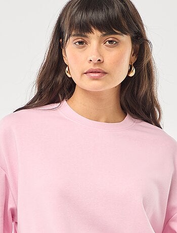 Felpa girocollo in french terry tinta unita