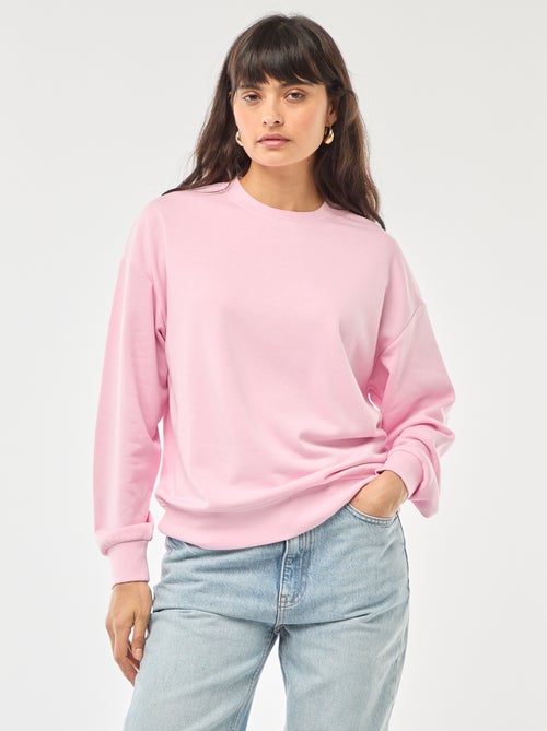 Felpa girocollo in french terry tinta unita - Kiabi Felpa girocollo in french terry tinta unita - Kiabi