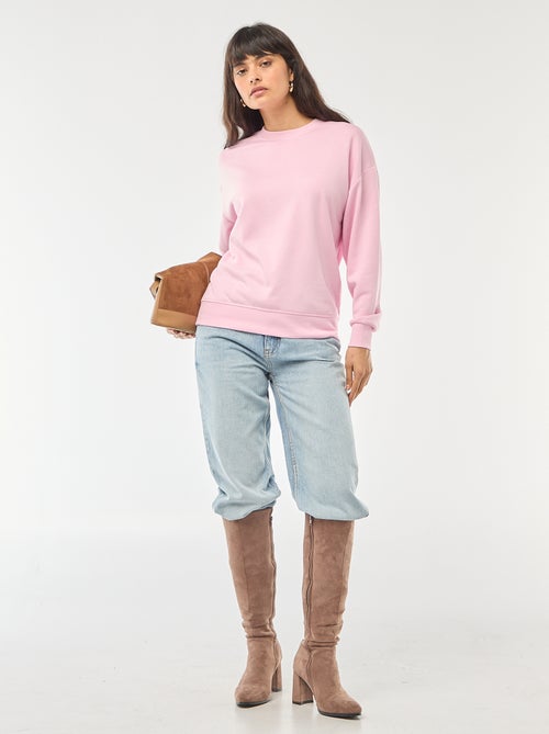 Felpa girocollo in french terry tinta unita - Kiabi Felpa girocollo in french terry tinta unita - Kiabi