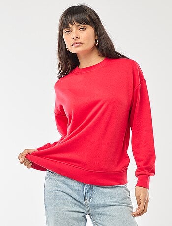 Felpa girocollo in french terry tinta unita