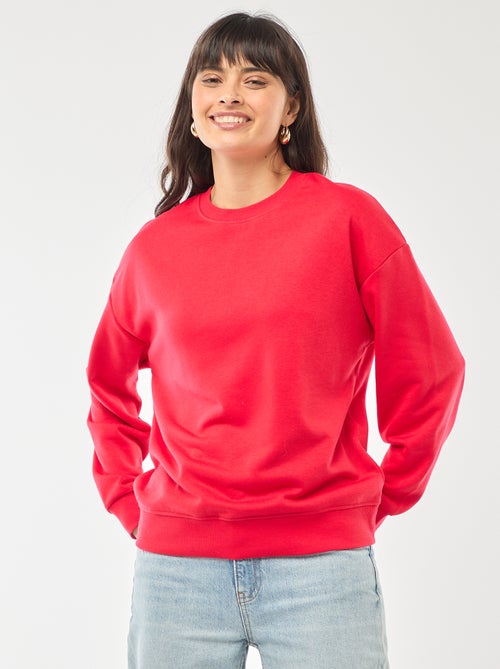 Felpa girocollo in french terry tinta unita - Kiabi Felpa girocollo in french terry tinta unita - Kiabi