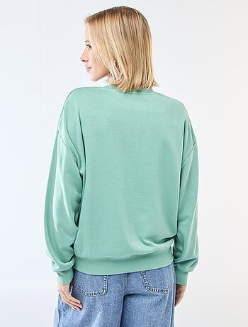 Felpa girocollo in french terry tinta unita