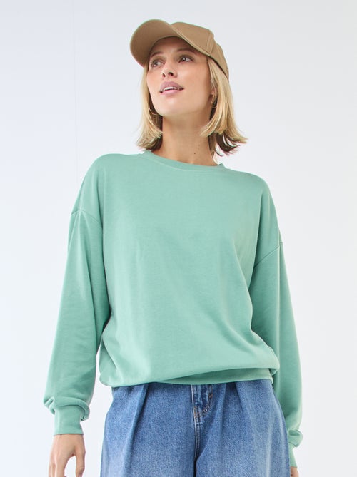 Felpa Ottanio Con Ricamo Coco Capitán - Verde Ottanio | Benetton - Foto 7