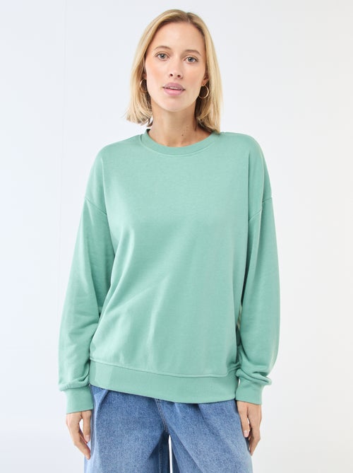 Felpa girocollo in french terry tinta unita - Kiabi Felpa girocollo in french terry tinta unita - Kiabi