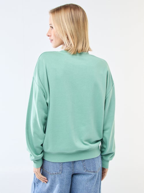 Felpa girocollo in french terry tinta unita - Kiabi Felpa girocollo in french terry tinta unita - Kiabi