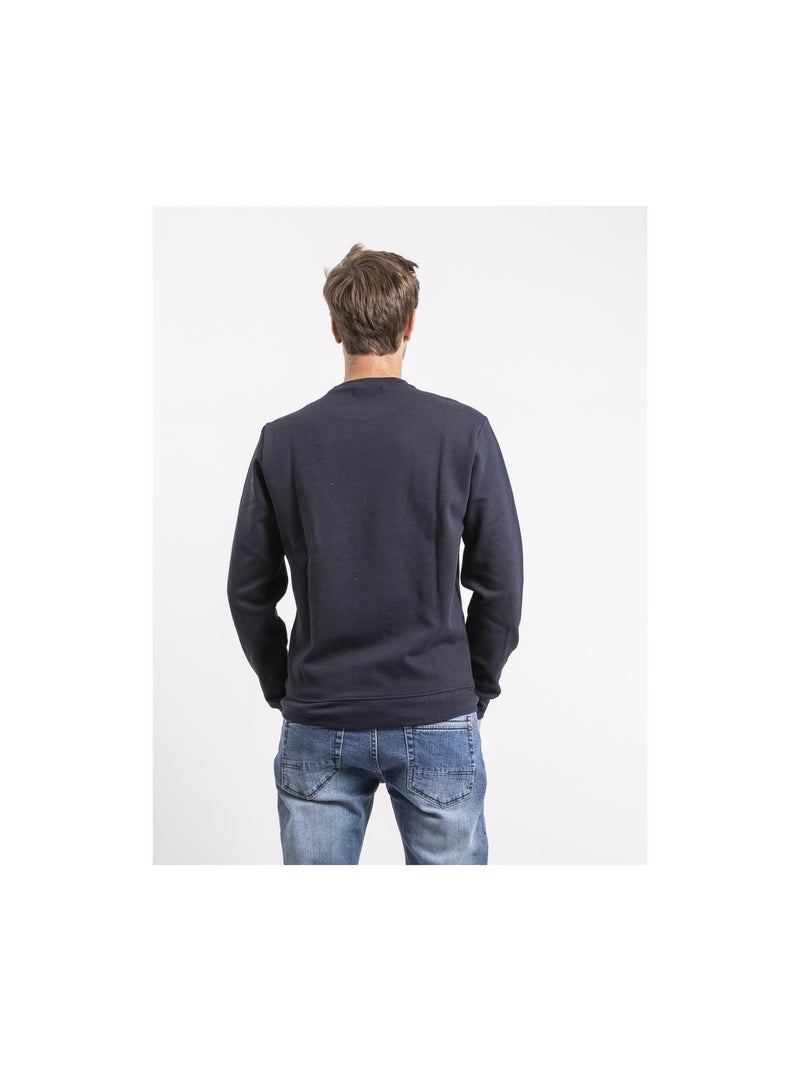 Felpa girocollo puro cotone WIDALGO Blu marino - Kiabi