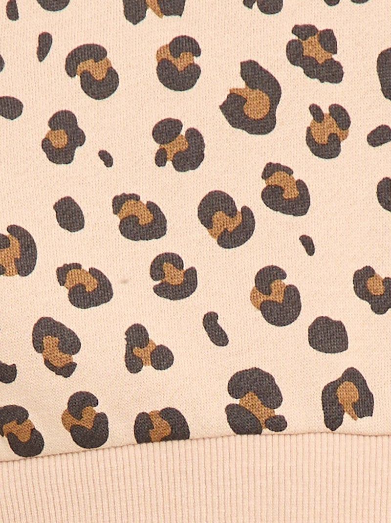 Felpa girocollo stampata Beige - Kiabi