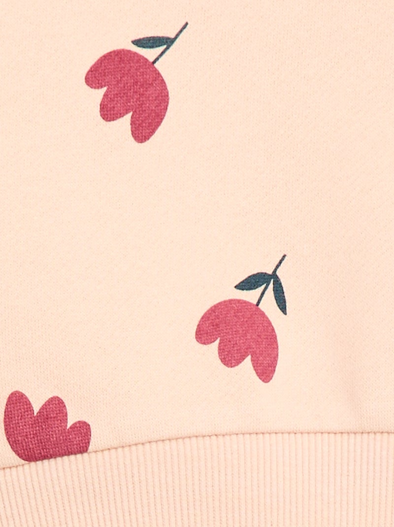 Felpa girocollo stampata Rosa - Kiabi