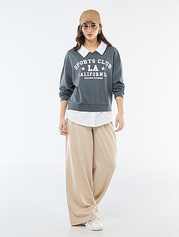 Felpa girocollo stile 'campus'