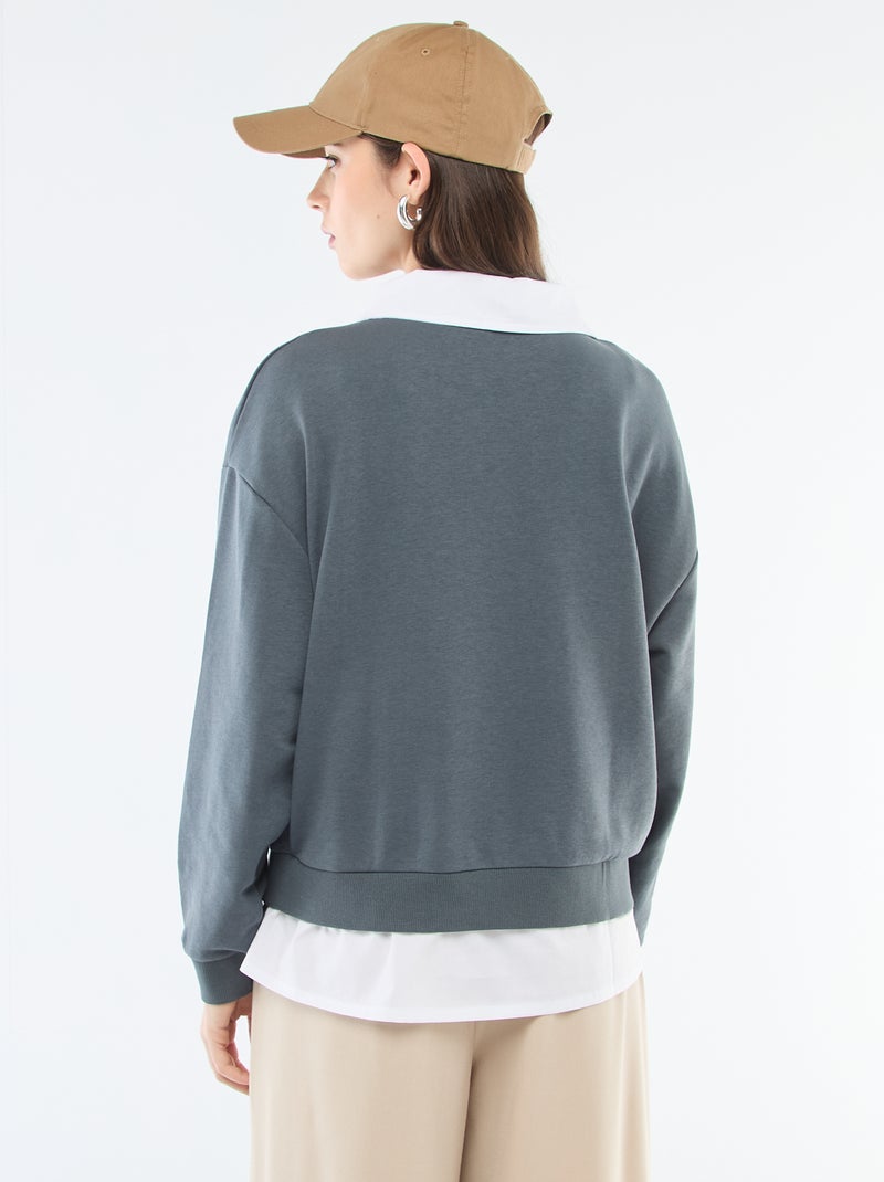 Felpa girocollo stile 'campus' Grigio - Kiabi