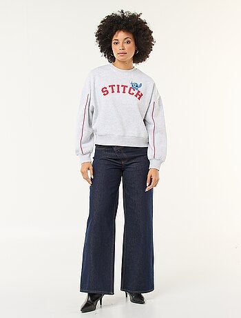 Felpa girocollo 'Stitch' in felpa garzata