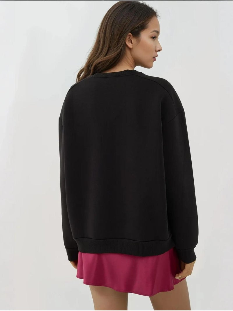 Felpa girocollo testurizzata con dettaglio zip hiccup Nero - Kiabi