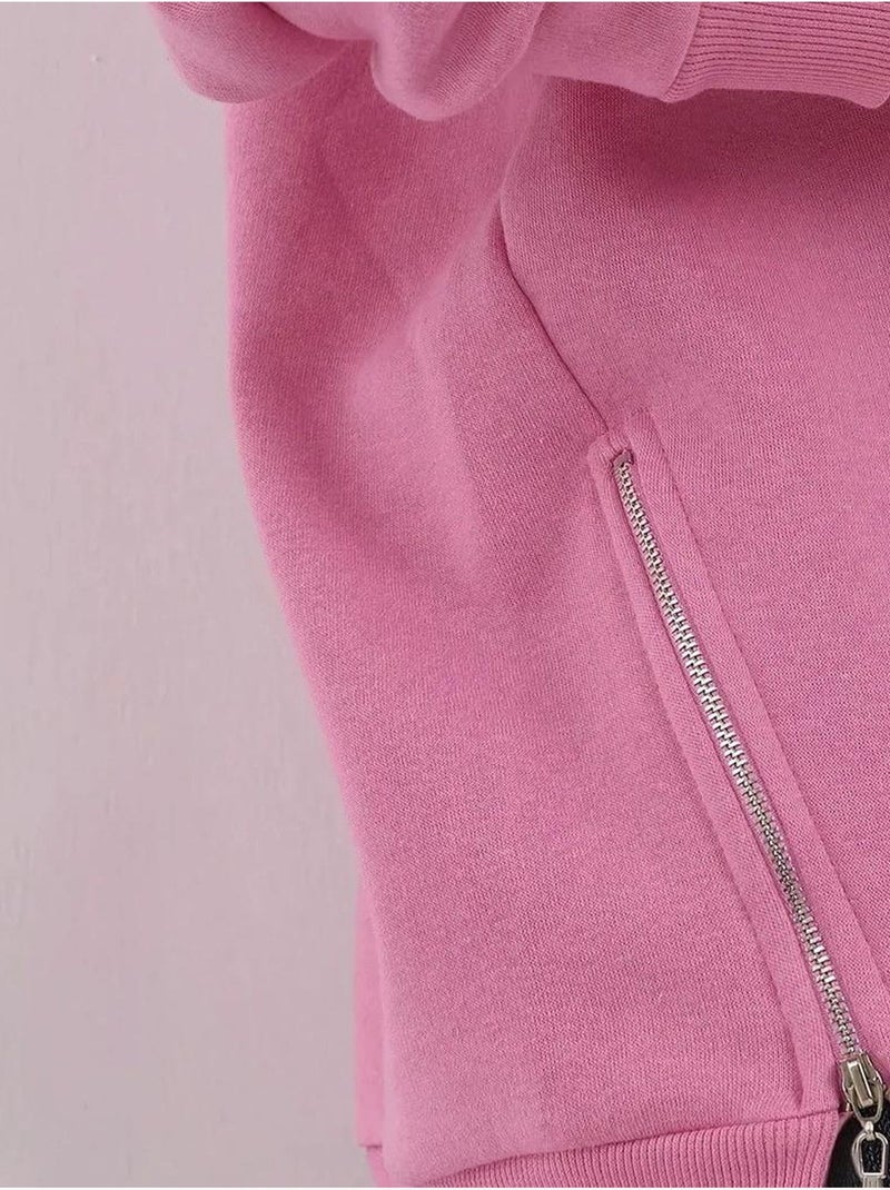 Felpa girocollo testurizzata con dettaglio zip hiccup Rosa chiaro - Kiabi