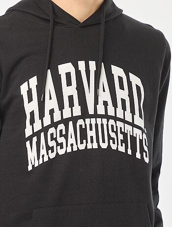 Felpa 'Harvard' in tessuto felpato e cappuccio con stampa davanti/dietro