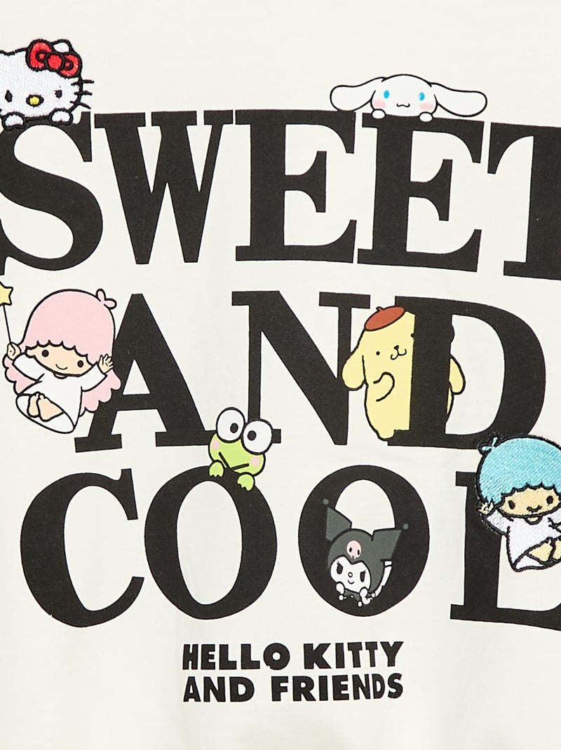 Felpa 'Hello Kitty' con stampe e ricami Bianco - Kiabi