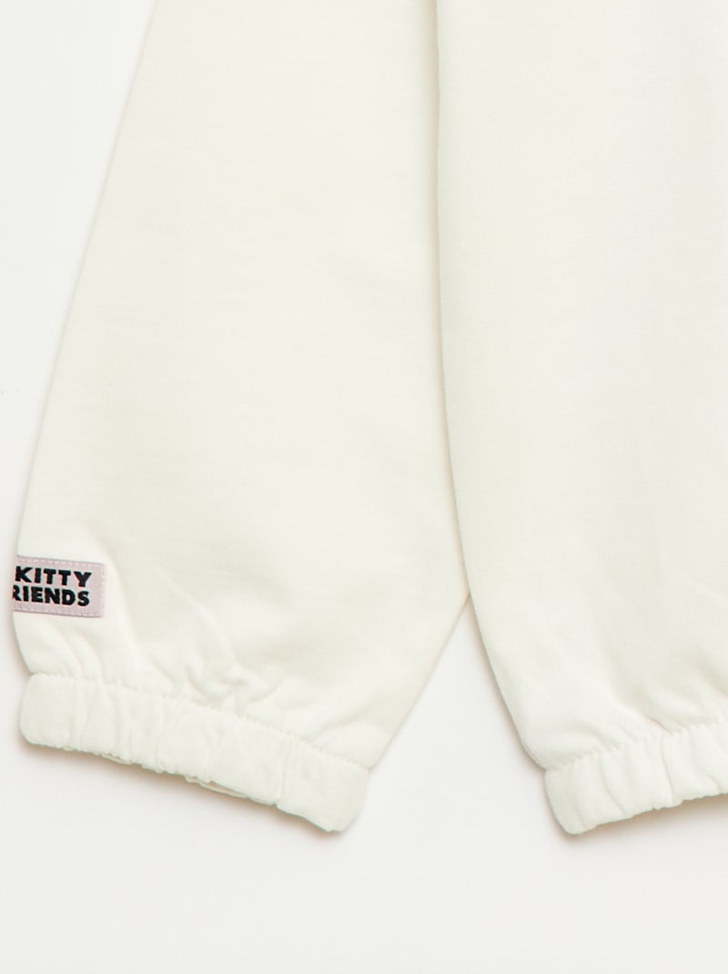 Felpa 'Hello Kitty' con stampe e ricami Bianco - Kiabi