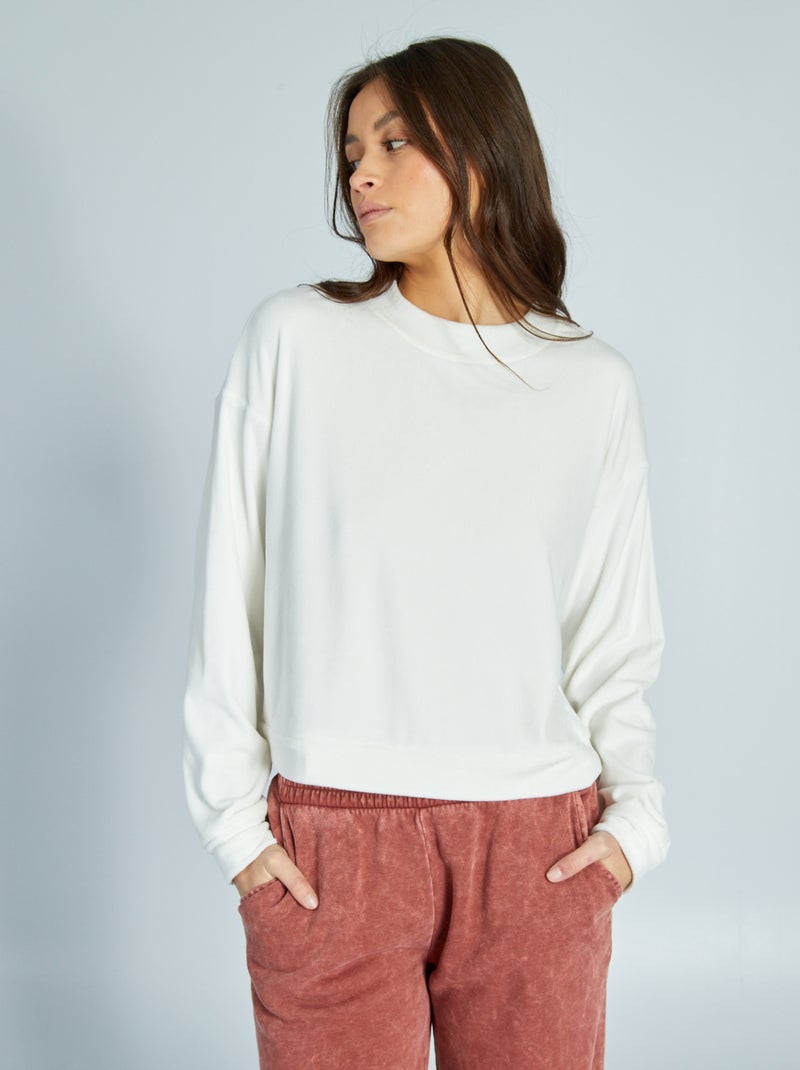 Felpa homewear in pile BIANCO - Kiabi