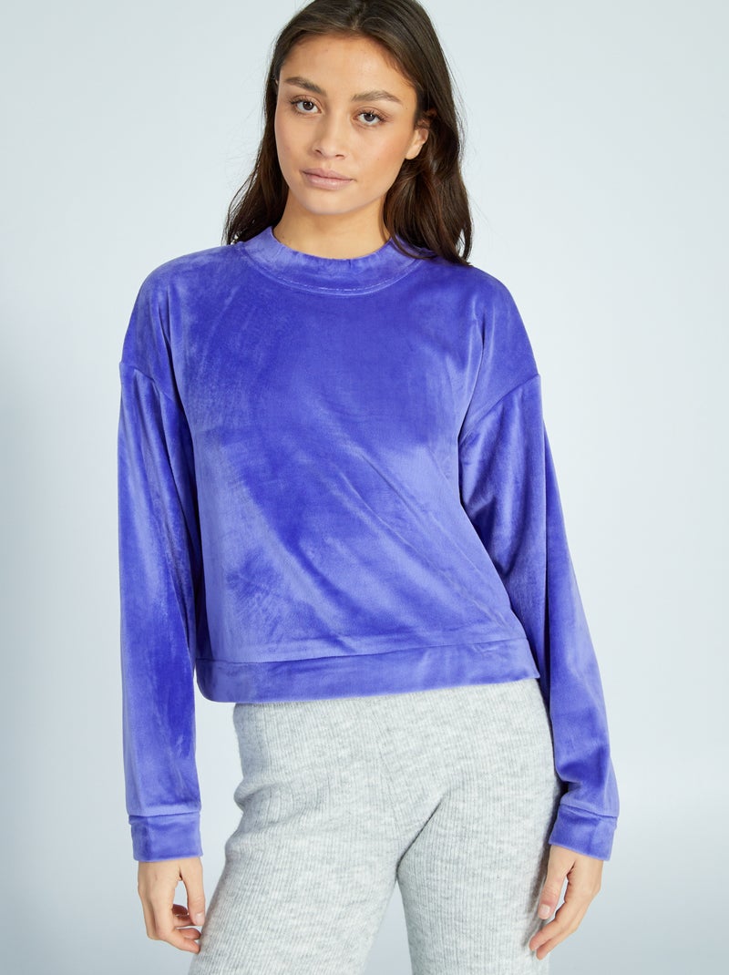 Felpa homewear in pile BLU - Kiabi