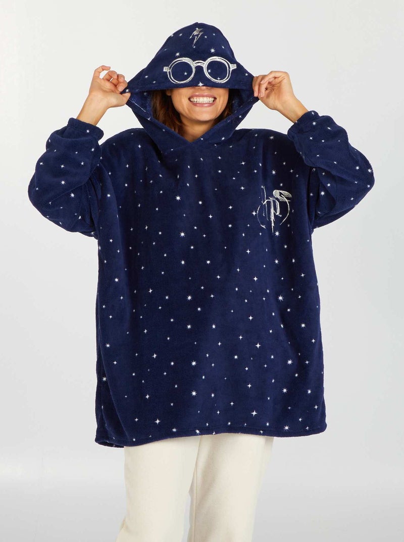 Felpa homewear in pile 'Harry Potter' blu marine - Kiabi