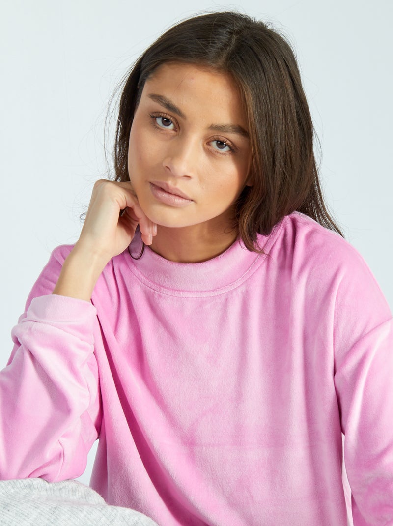Felpa homewear in pile rosa - Kiabi