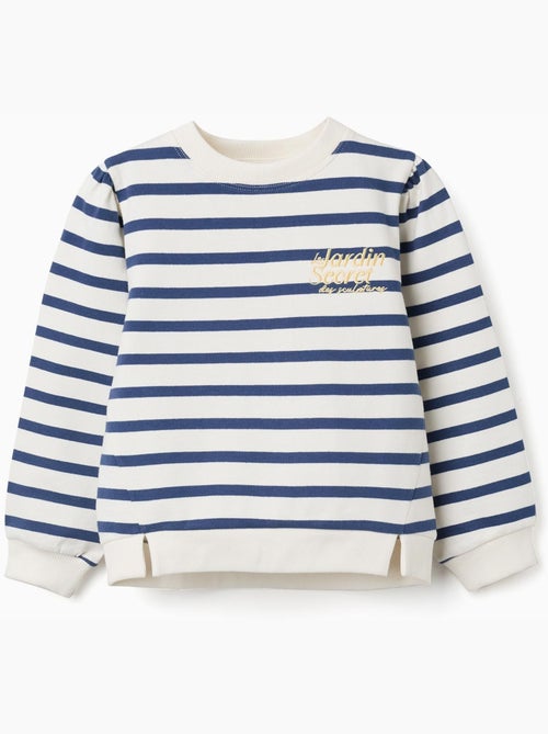 Felpa in cotone a righe con ricamo - Kiabi