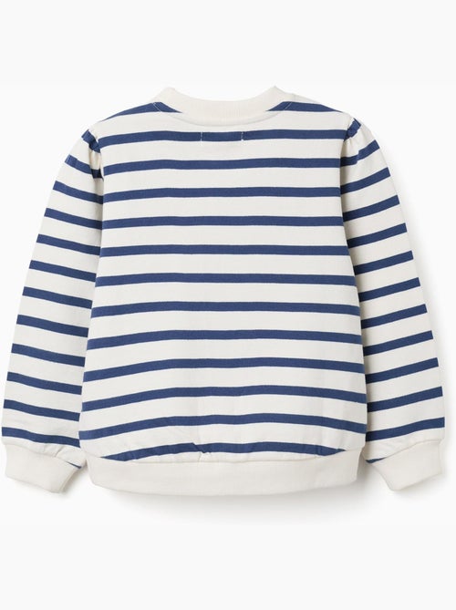 Felpa in cotone a righe con ricamo - Kiabi