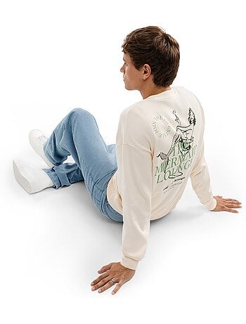 Felpa in cotone biologico da uomo lifestyle uomo lounge sand